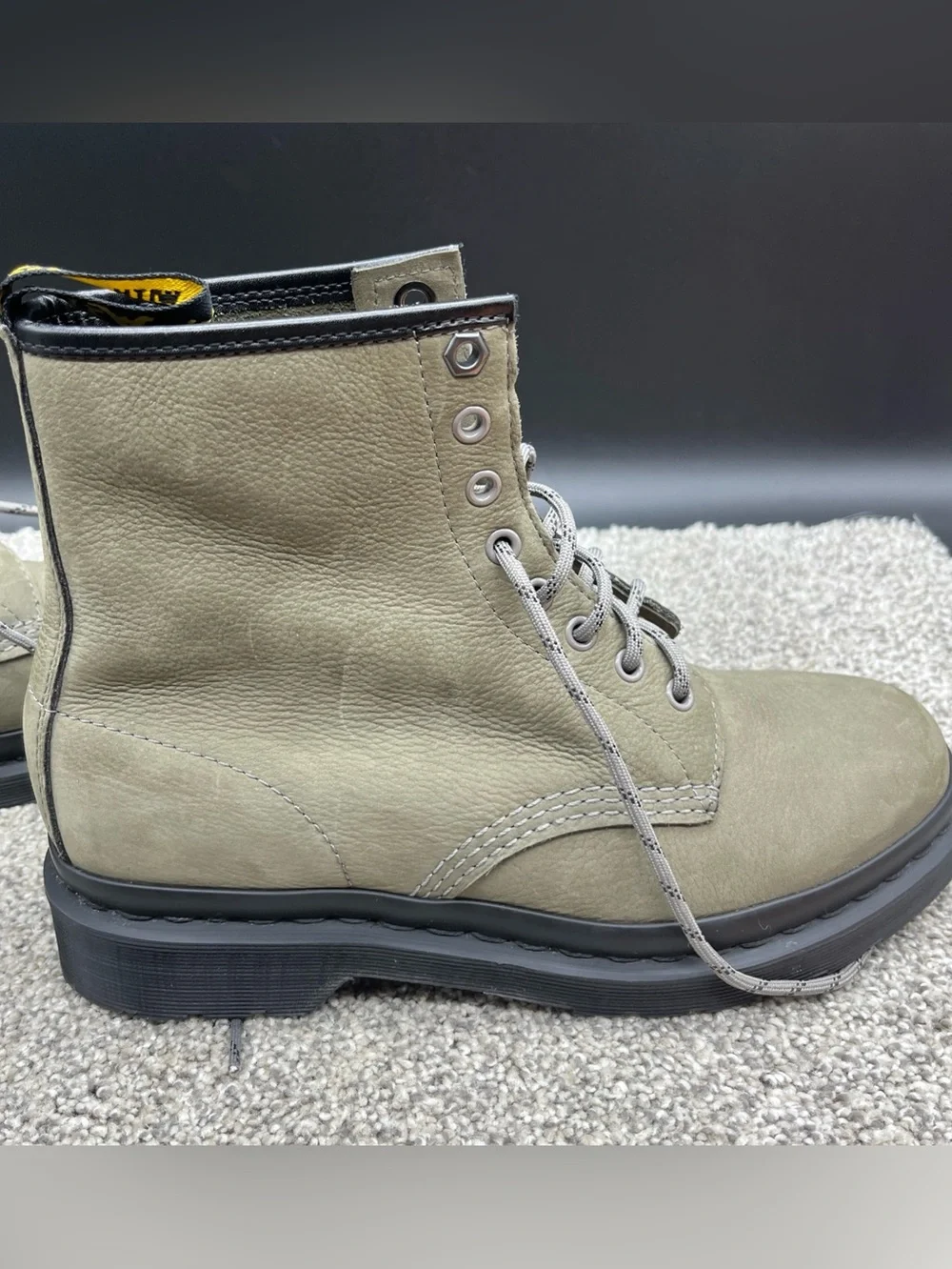 Dr. Martens 1460 8-eyelet boot Nickel Grey milled nubuck leather Men’s Size 9